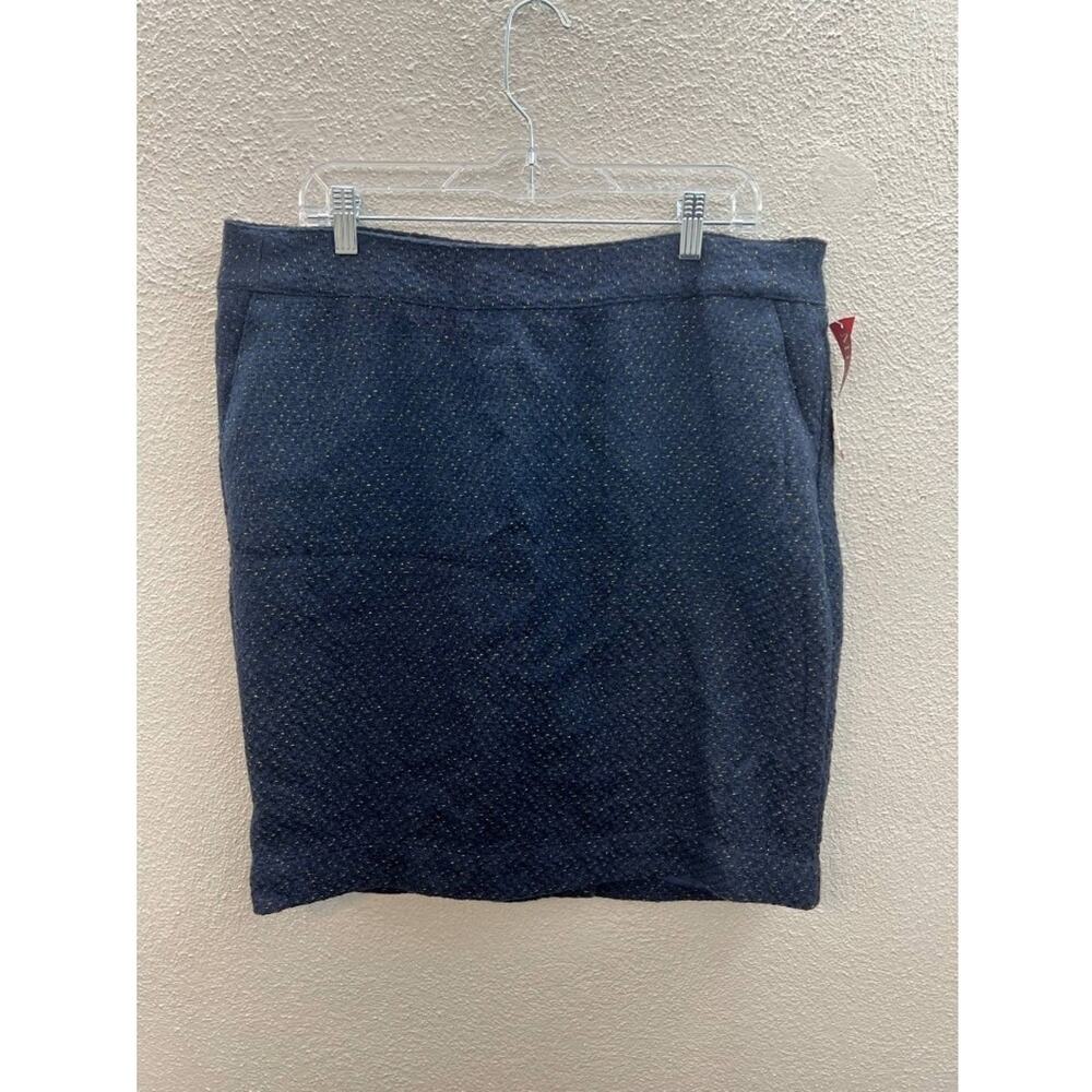 Merona Womens Skirt Size 14 Navy with Gold Shimmer NWTs
